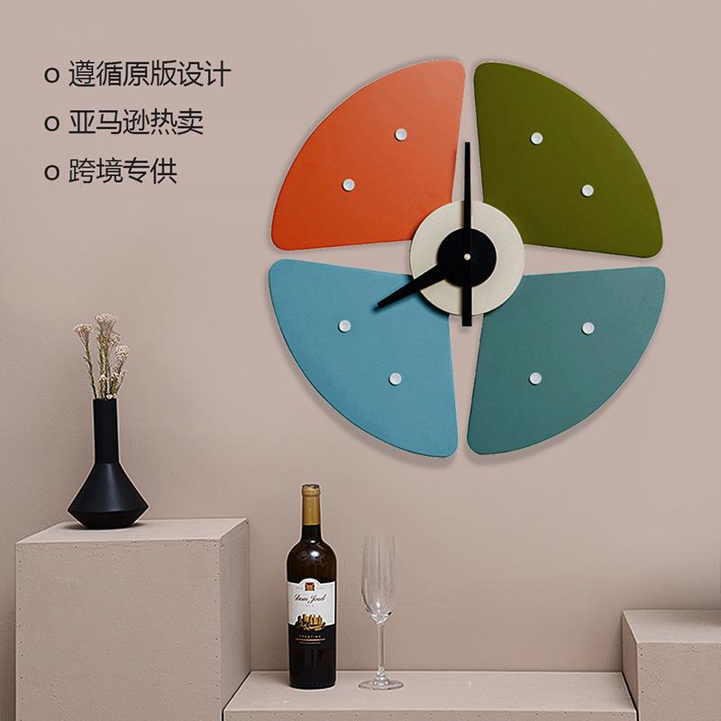 厂家直销北欧圣诞节亚马逊装饰钟钟日用百货调色盘挂钟壁钟挂墙