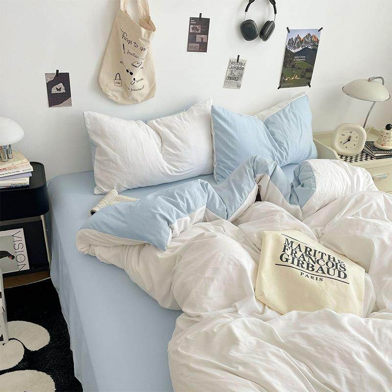 A类婴儿棉加厚可裸睡超柔水洗磨毛床单四件套宿舍被套三件套床笠4