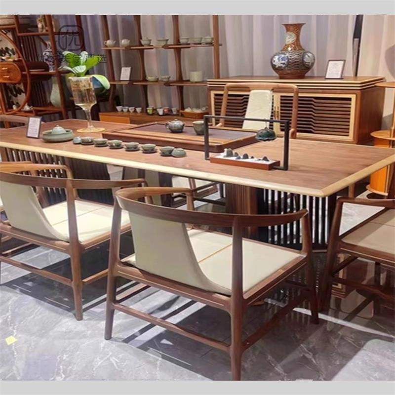 新中式实木茶桌椅组合现代简约轻奢高级感家用办公X室新款泡茶台