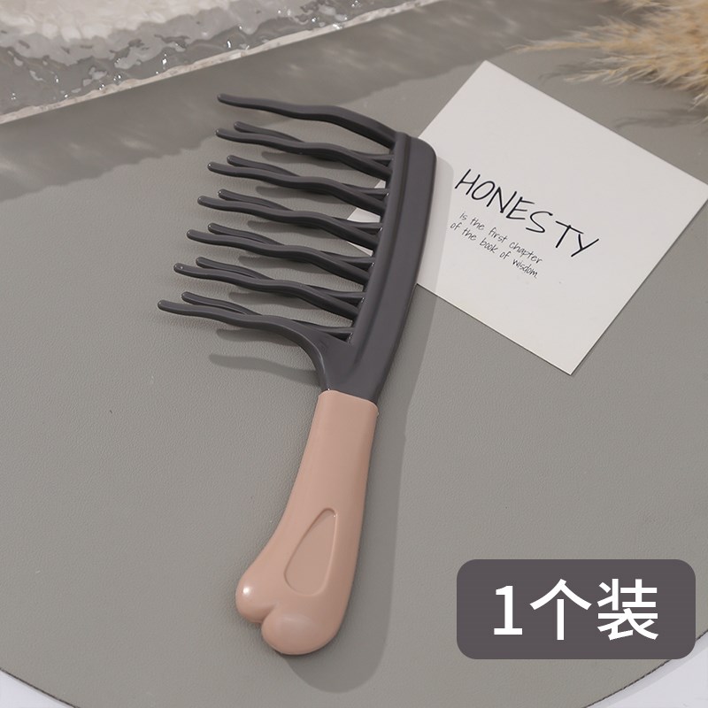 双排波浪b齿卷发梳手柄头皮按摩梳蓬松梳理髲店防静电卷发造型梳