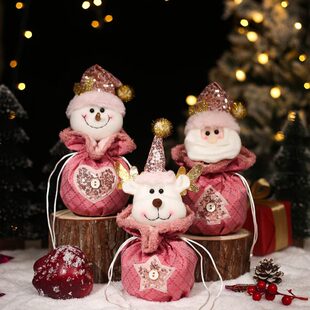 圣诞节礼物苹果袋布艺糖果袋子幼儿园圣诞装饰平安夜包装盒礼品袋