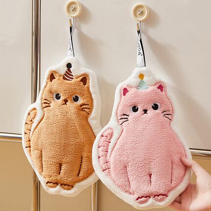 可爱擦手巾挂式加厚超强吸水不掉毛卫生间洗手小方巾毛Z巾厨房抹