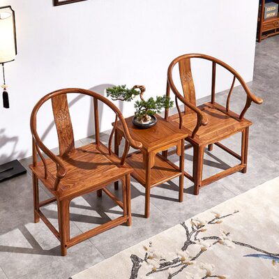 花会客休闲紫檀木红木家具仿古椅圆扶手椅梨明式太师椅圈椅椅刺猬