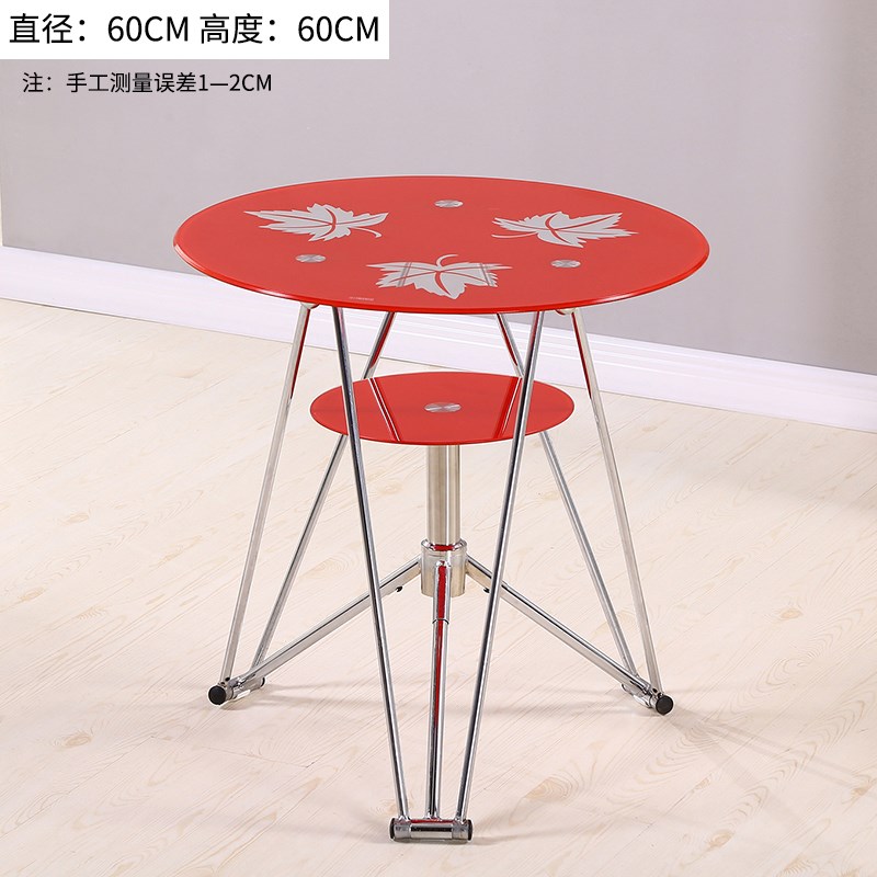 时尚洽谈桌椅圆形钢化玻璃茶几边角几阳台咖啡P厅休闲接待桌椅家