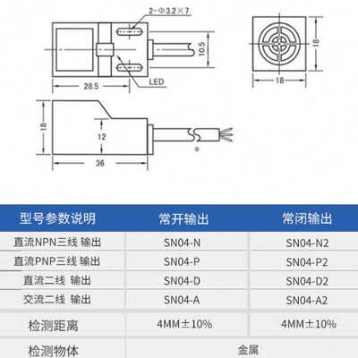 欧迪龙SN04-N金属感应P2接近开关NPN两三线24传感器PNP常开闭220V