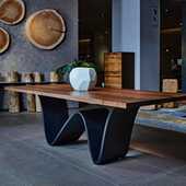 意式 极简公创意茶台原木实木白蜡木大板长桌 别墅餐桌设计师新款