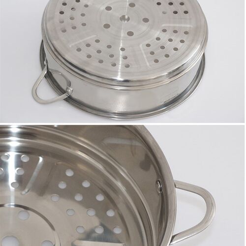 韩国花瓣猪宝宝辅食锅蒸屉304不锈B钢16cm18cm奶锅小蒸笼蒸层蒸格