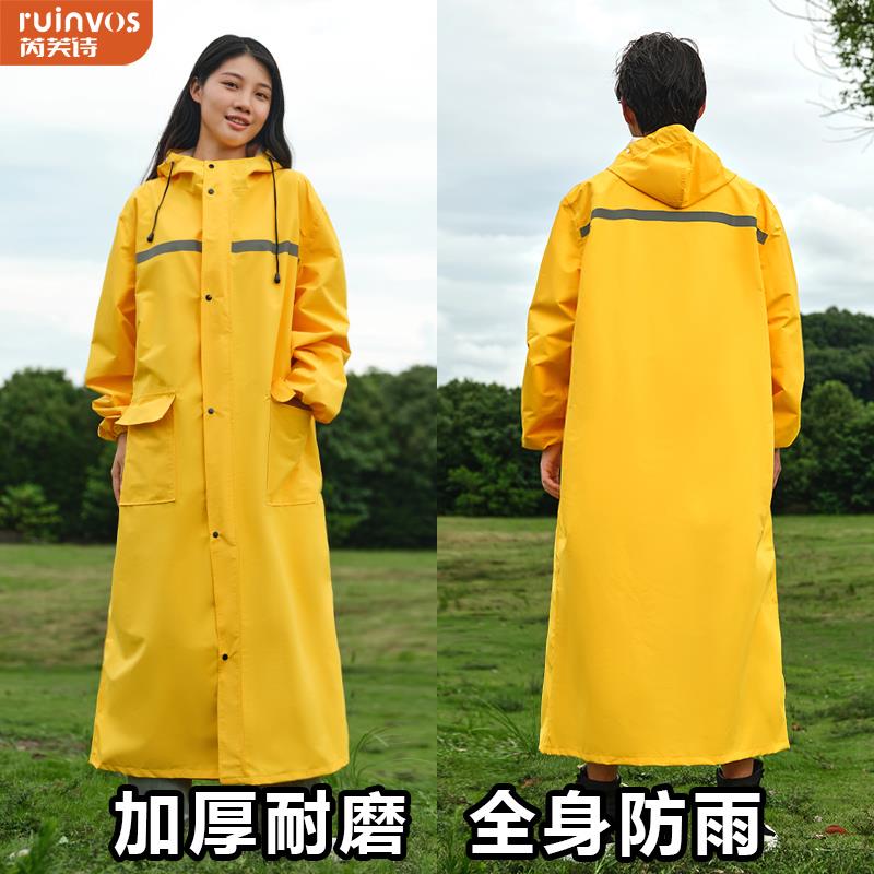 雨衣长版全身防暴雨外送骑手连身电动F车成人外穿单人男款黄色雨