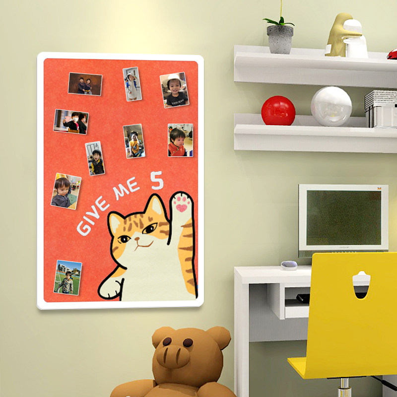 可爱橘猫设计毛毡板照片墙猫咪主题环保墙幼儿园学校墙面装饰