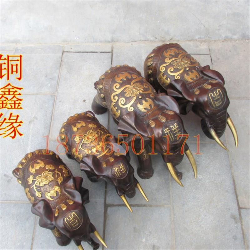 大号纯铜吉祥大象铜大象招财吸水大F象铜器工艺品门厅办公室摆件