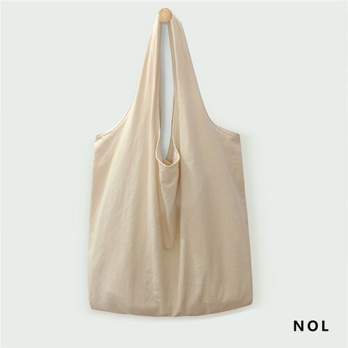 NOL 单肩日系帆布包2021春夏文D艺简约单肩慵懒风学生大容量布袋