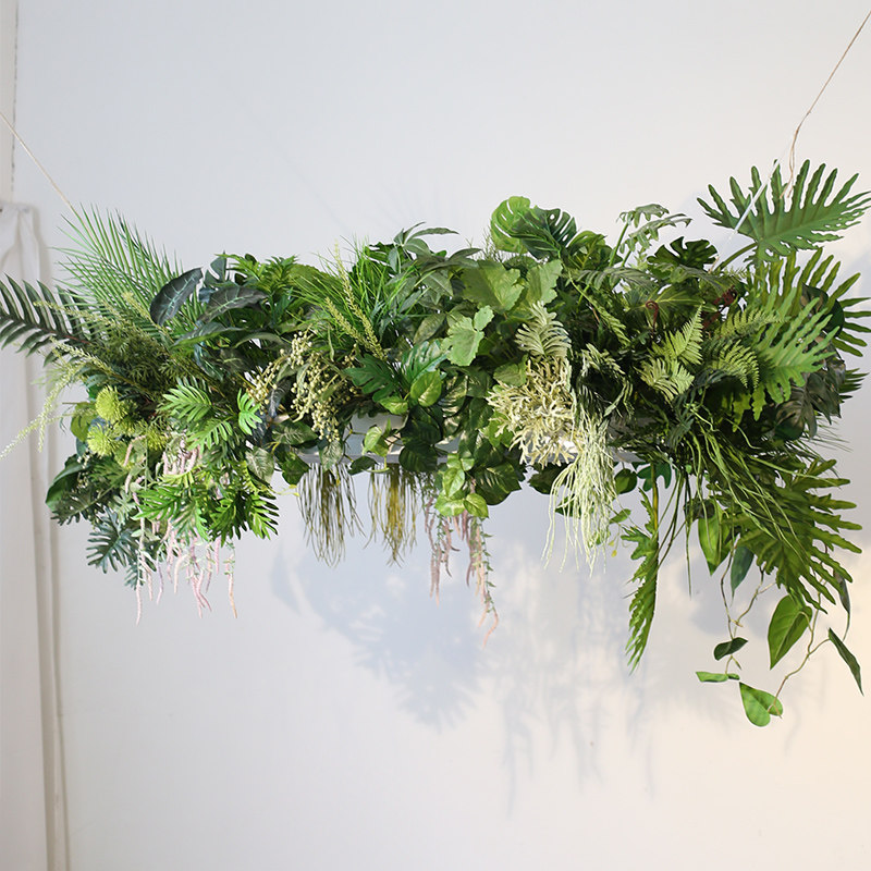 仿真植物插花吊饰垂吊绿植花w艺餐厅橱窗悬挂装饰吊花挂饰拍照布