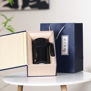 宜兴全紫砂内胆保温杯带手柄男士送父母老师礼品退休LOGO刻字