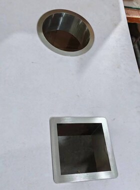 嵌入式厕所垃圾桶投口盖圆形黑色不锈钢隐藏投递口台面方形内嵌圈