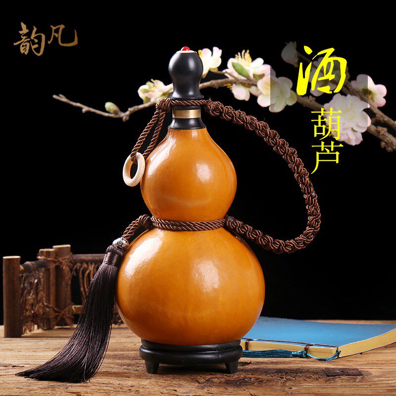 天然酒葫芦水壶挂件仿古开口装水大小号木Q塞蜂蜡防渗便携随身