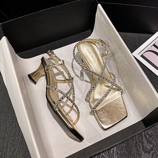 细跟高跟鞋凉鞋女夏季外穿2024新款精致高级感凉拖大码女鞋41-43