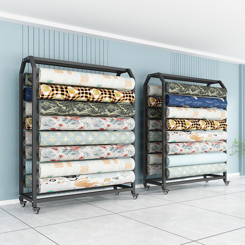 香云纱布料展示架可推动纺织面料架地毯J桌布皮革卷材服装布料货