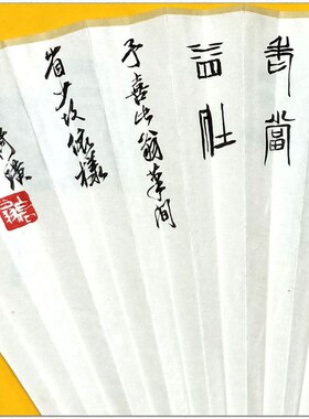 手绘人物扇c面 仿齐白石老当益壮 纸扇子95寸18方折扇定制