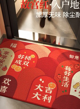 入户门地垫门口进门脚垫可裁剪丝圈红色门垫高级P玄关地毯2025新
