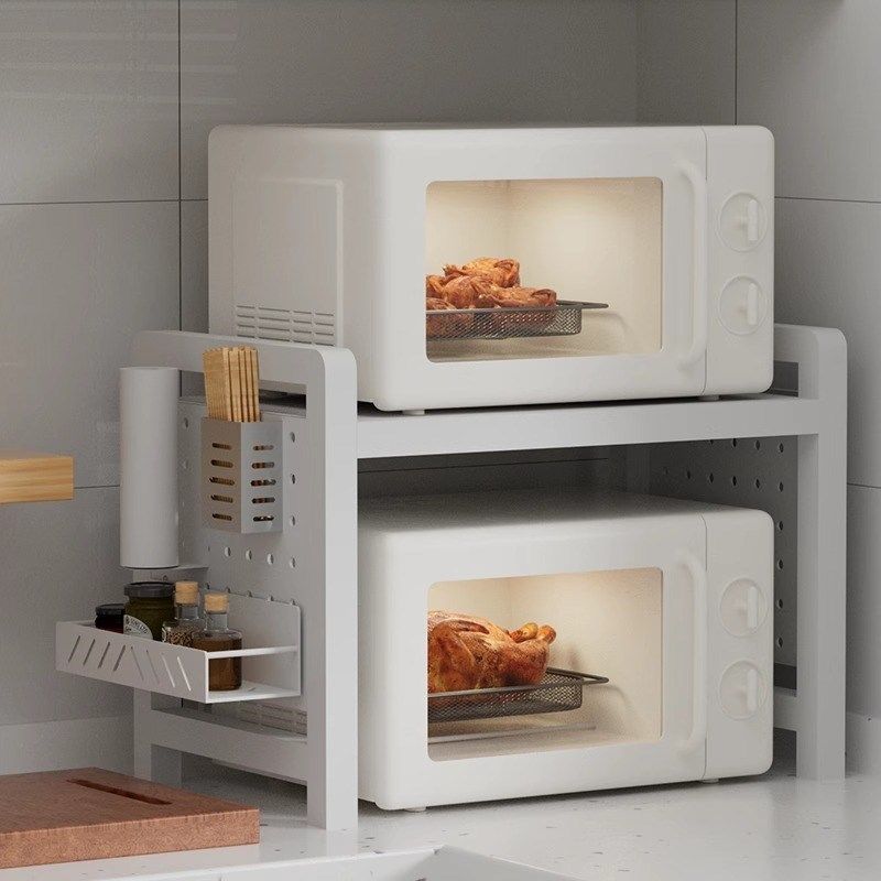 厨房微波炉置物架洞洞板可调节收纳架多功能台面支架多层烤箱支架,厨房/烹饪用具,微波炉置物架,淘宝优惠券,粉丝福利购,淘宝优惠卷