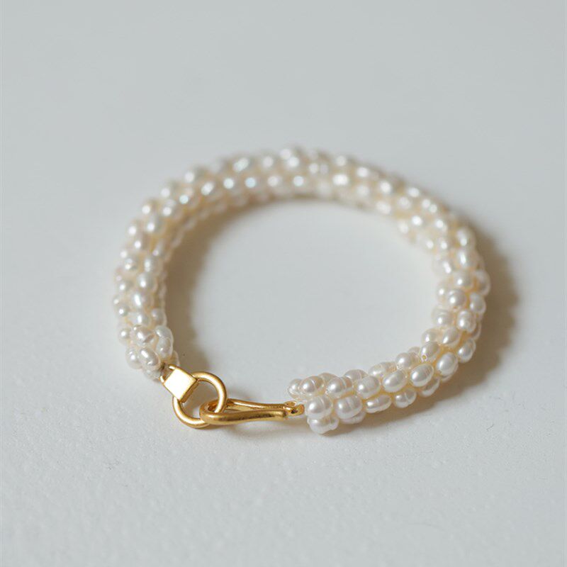 巴洛克淡水珍珠闺蜜手链手串ins小众设计Q感手饰质感时尚手镯