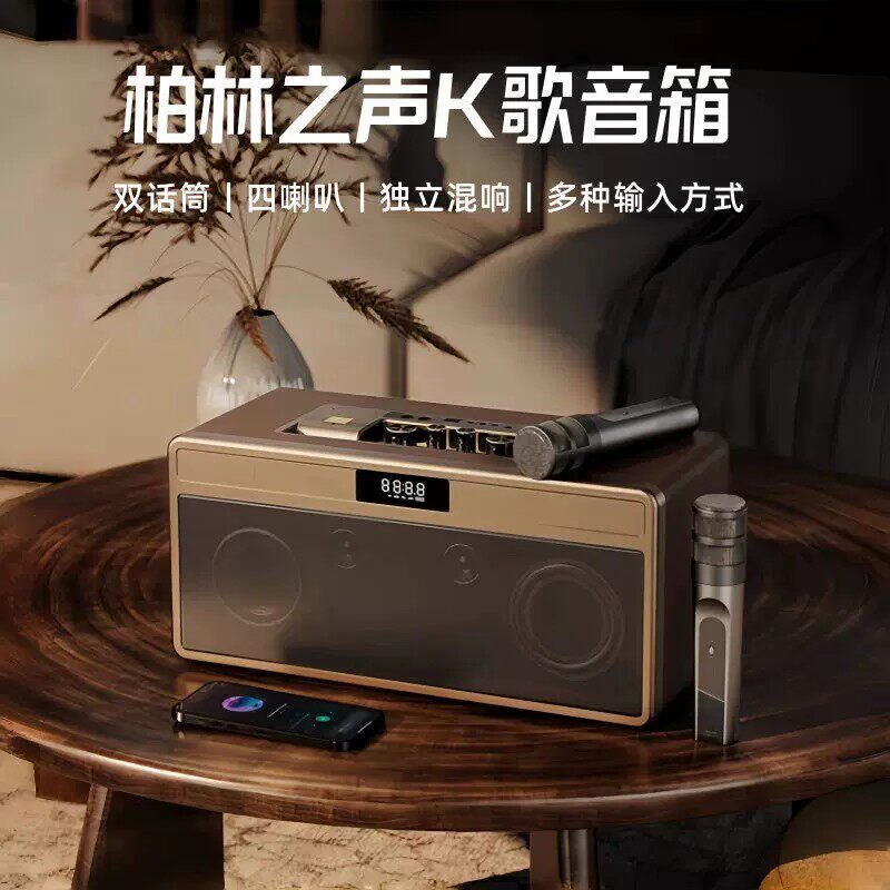柏林之声通用家庭K歌音箱套装一体唱歌机ktv卡拉OK麦克风点歌