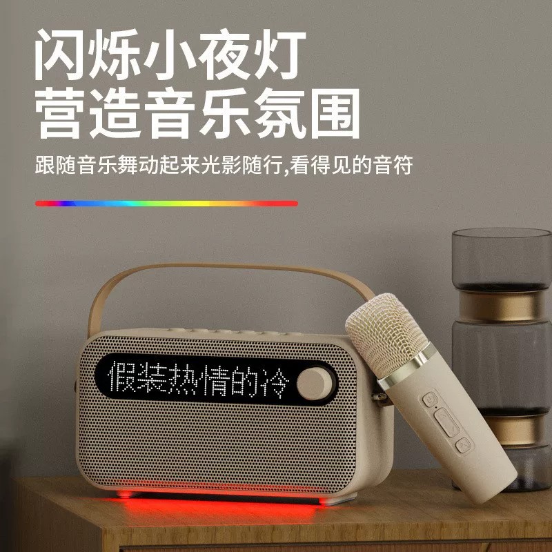 柏林之声智能蓝牙音箱歌词显示高音质插卡K歌音响一体机麦克风
