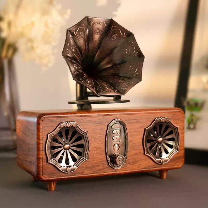 柏林之声音效复古木质蓝牙音箱重低音炮家用桌面高颜值收音机