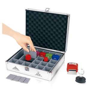 杰丽斯印章箱7103大号印章盒印章收纳箱印章保管箱印章盒子30格