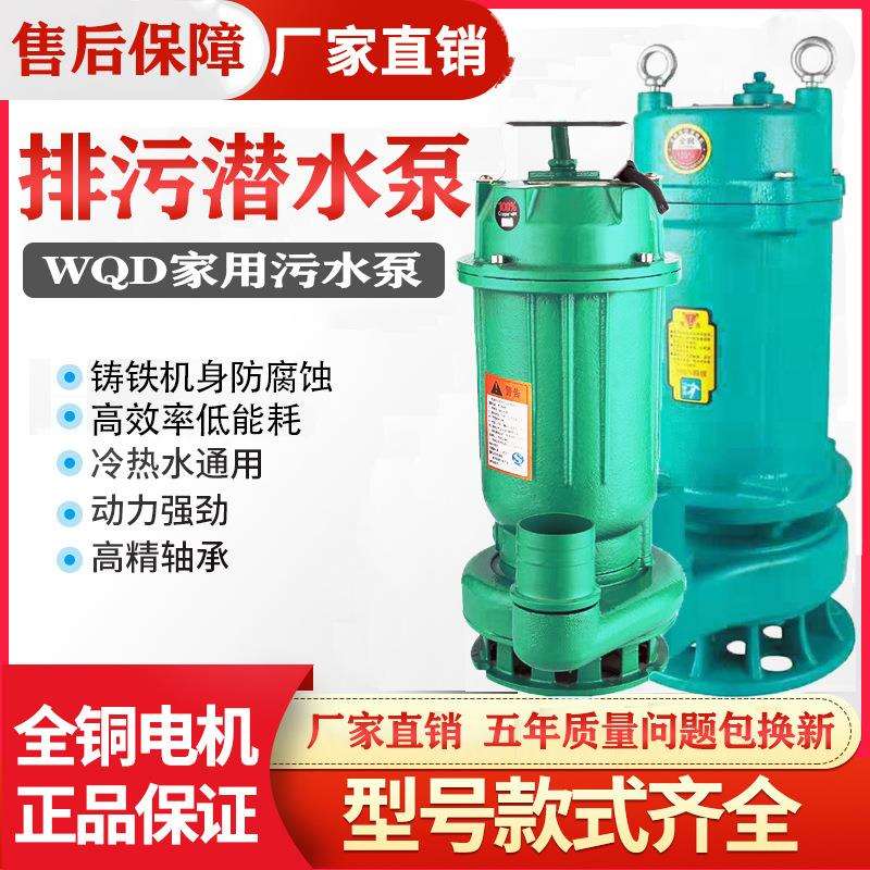 家用污水泵220V小型化粪池抽水泵380V潜污泵无堵塞高扬程农用灌溉