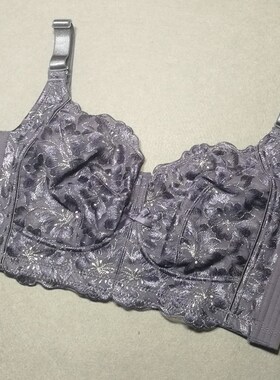 超薄文胸无钢g圈无海绵透气全罩杯女士胸罩大码95F显小全包90C蕾