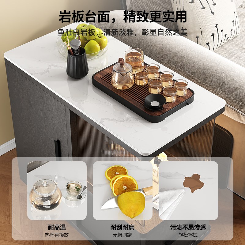 可移动边几沙发侧边柜小户型置物架带轮茶台高级感小推车床头边桌