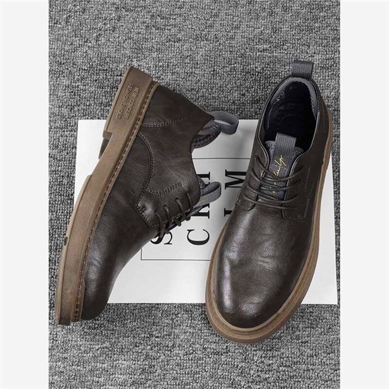 马丁靴男低帮春季2025新款春秋男鞋软底男士马丁鞋子工装皮鞋男款