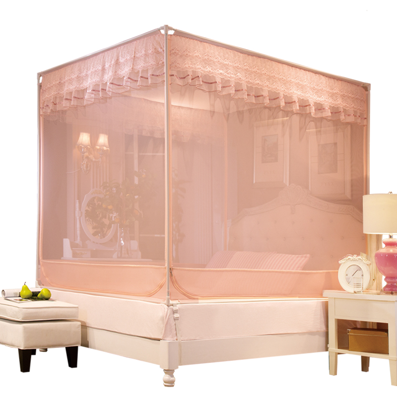 儿童防摔蚊帐家用免安装拉链三开门蒙古包防尘顶布2021年新款纹账