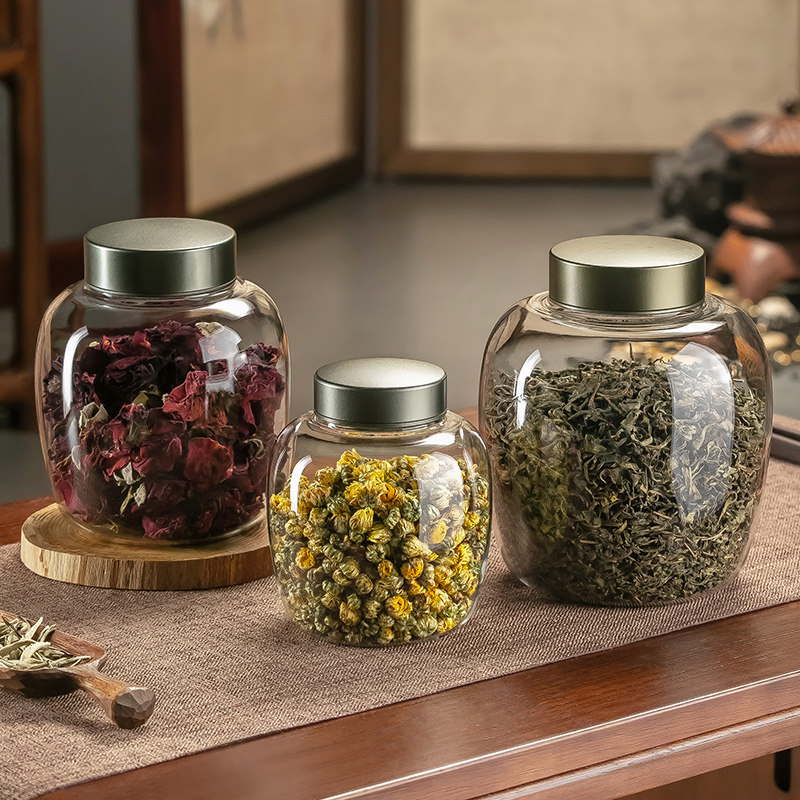 玻璃茶叶a罐密封茶罐空罐家用茶叶储存罐收纳盒小号便携茶叶盒空
