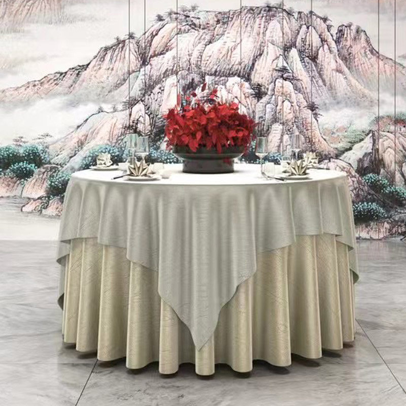 酒店桌布布艺欧式餐厅饭店大圆桌餐桌布方桌桌布圆形台布家用定制