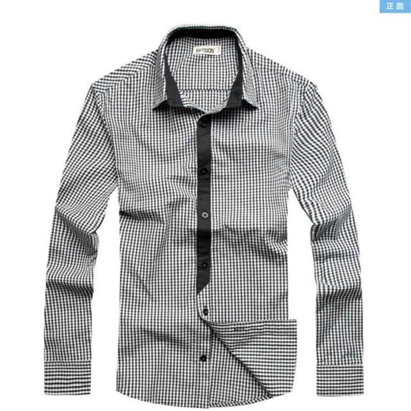 2024秋季格子韩版潮流男士长袖假领带装饰牛津微弹面料薄款衬衫,男装,衬衫,淘宝优惠券,粉丝福利购,淘宝优惠卷