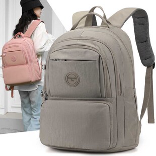 女士大容量帆布多层双肩包牛津布轻便旅行L旅游大背包结实耐磨防