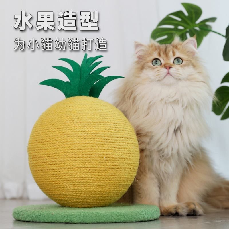 剑麻球小型猫爬架菠萝橙子猫抓板剑麻猫抓柱草莓猫咪玩具宠物用品