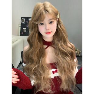 束朵假发女手钩前蕾丝中分s长卷发均码lolita修脸网红jk全头套