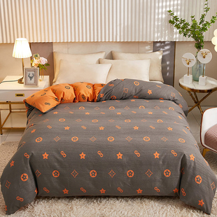 秋冬季 全棉磨毛被套单l件100纯棉加厚简约2.2x2.4m双人200x230被