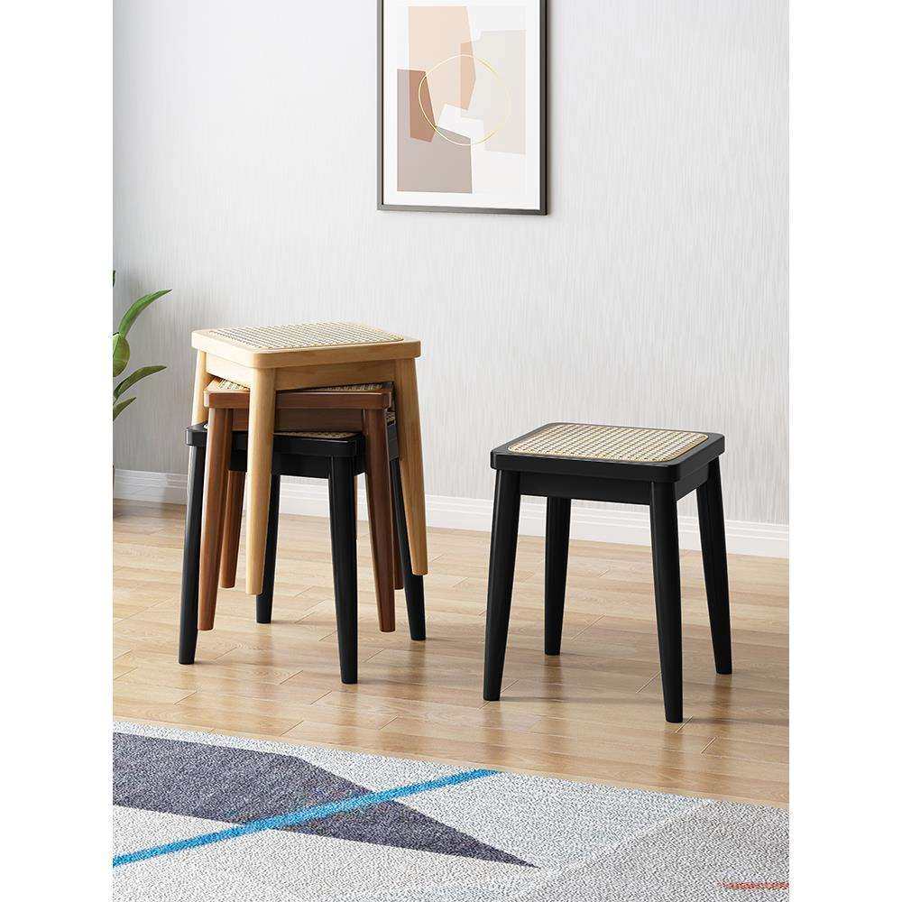 实木方藤凳子家用餐桌凳小圆凳可叠放高脚凳妆凳中古风藤编四方凳,玩具/童车/益智/积木/模型,毛绒/玩偶/公仔/布艺类玩具,淘宝优惠券,粉丝福利购,淘宝优惠卷