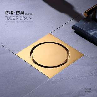 地漏DL2E18 下水道卫生间通用隐形式 欧式 圆形玫瑰金防堵防臭式