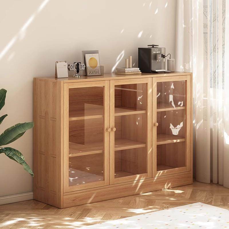 防尘书柜实木书架置物架带门落地家用儿童客厅现代简约格子柜矮柜,电子元器件市场,其它元器件,淘宝优惠券,粉丝福利购,淘宝优惠卷