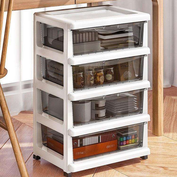 移动文件办公室桌桌下储物柜置物柜塑料收纳柜子抽屉式小型底夹缝