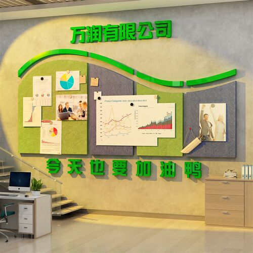 毛毡板公告栏员工风T采r展示照片办室墙面装饰司企业文化团队宣传