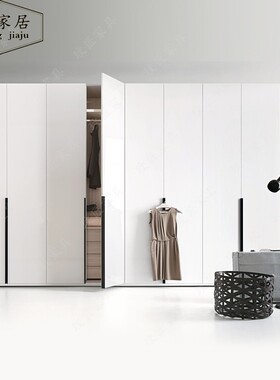 定制卧室开门衣柜2门3门4平开式白色储K物柜简约现代大衣橱阳台柜