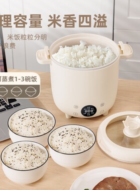 智能迷你一人电饭锅多功能家用带蒸笼小型宿舍电锅炒煮两用1一2人