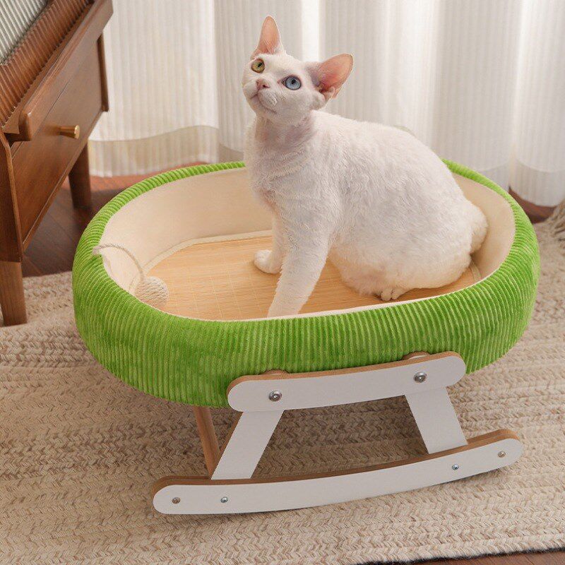 夏季猫窝凉席垫子猫咪磨爪器猫抓板窝猫摇床宠物离地床猫吊床吊篮
