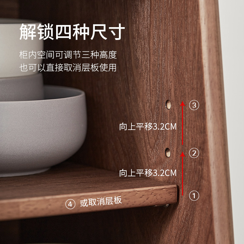 桌面餐边收纳柜实木客厅茶具杯子收纳盒防尘餐厅餐具厨房储物柜子